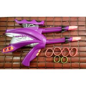 1999 Vintage Koosh Purple Vortex Power Strike Ring Blaster & 6 Rings